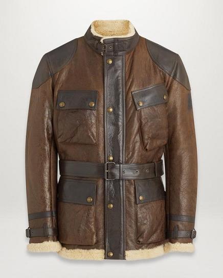 Veste En Peau De Mouton Belstaff Homme Trialmaste Marron France AQ5137869